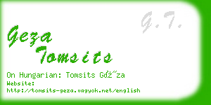 geza tomsits business card